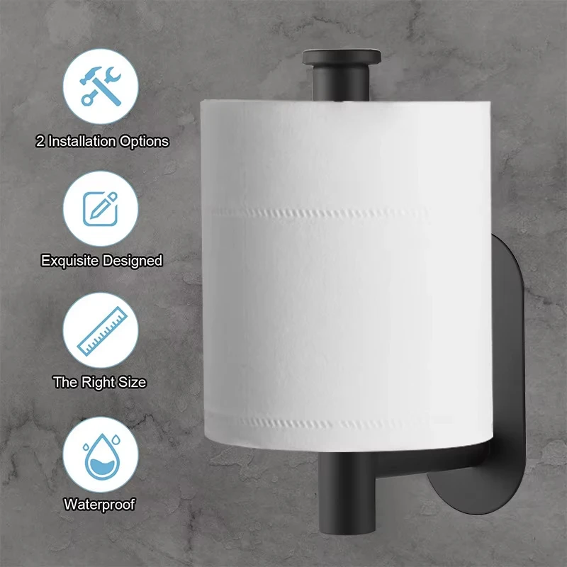 Adhesive Toilet Paper Holder Kitchen Roll Towel Rack Napkin Dispenser Absorbent Stand Tissue Hanger Bathroom Accessories view 4