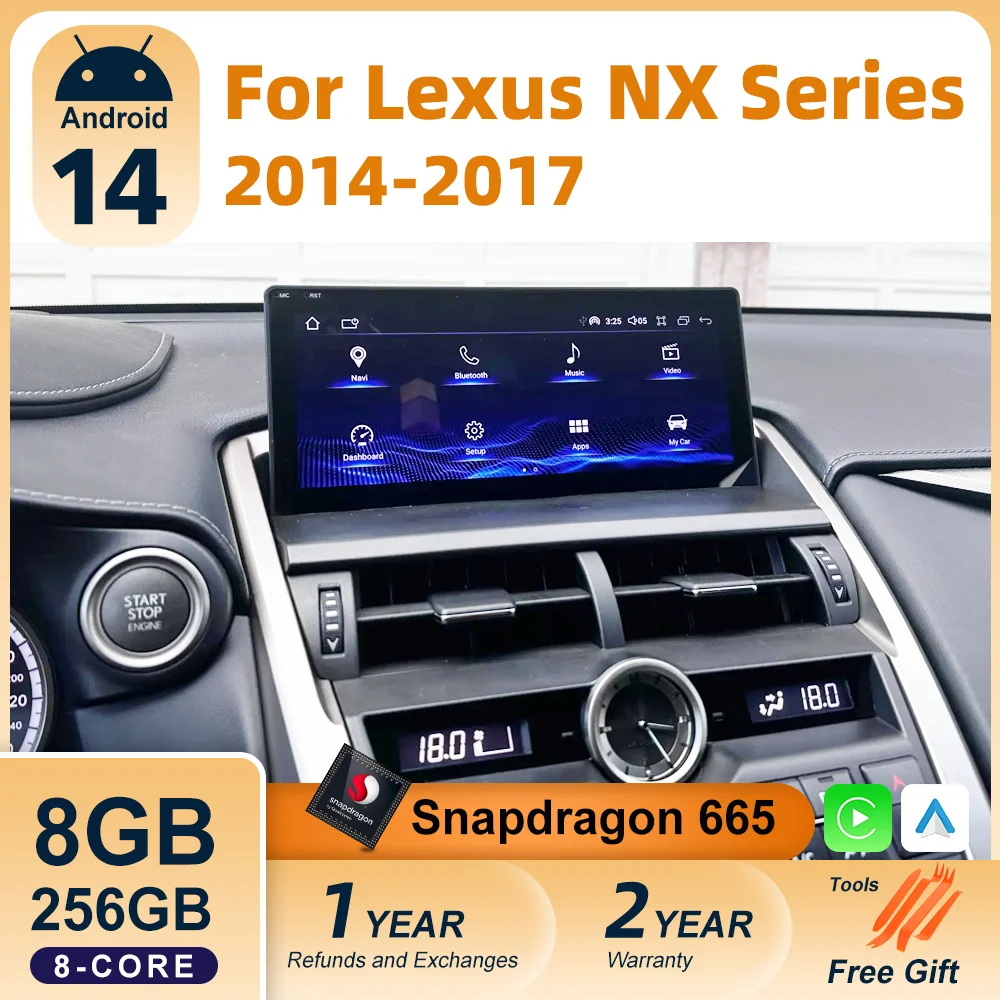 Android 14 8G 128G For Lexus NX NX200 NX200T 300h 2014-2021 Car