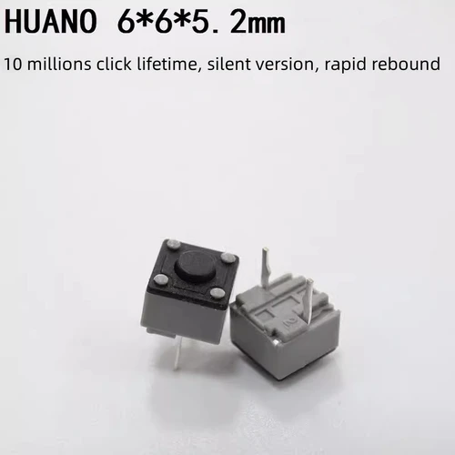 HUANO Kailh-Microinterruptor cuadrado para ratón, botón silencioso de 6x6x5,2mm para Razer Deathadder 2013 Logitech G PRO X Superlight GPW