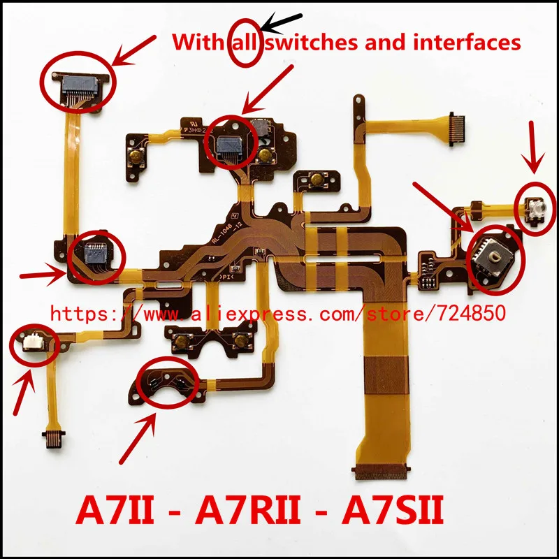 NEW  A7 II/A7R II/A7S II Top Cover Shutter Release Button Power Switch Flex Cable FPC For Sony A7M2 A7RM2 A7SM2 A7II A7RII A7SII