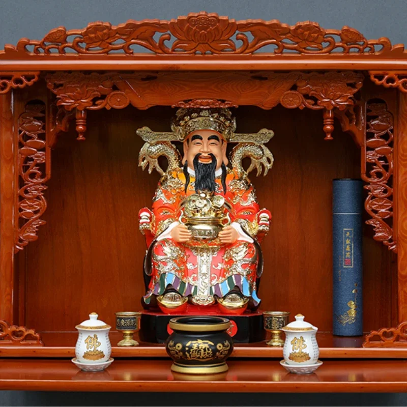 Wealth-Attracting Resin Buddha Statue Feng Shui God of Wealth Figurine Home Store Opening Decoration Prosperity Sculpture