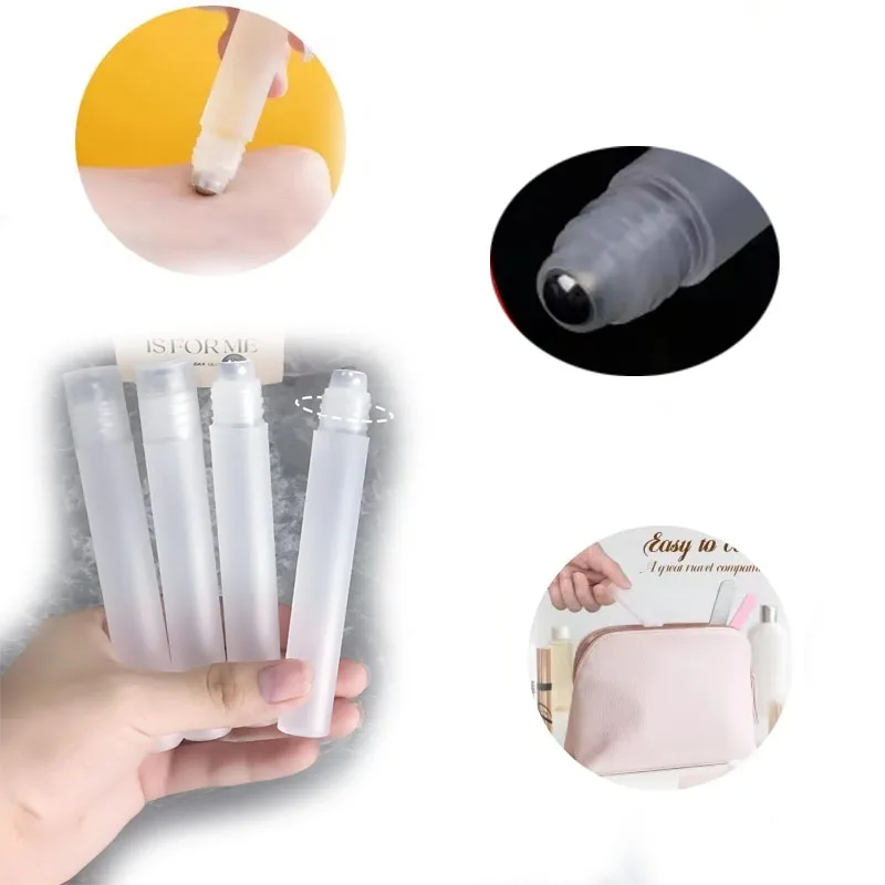 

10ML Refillable Roller Ball Plastic Bottle Travel Portable Container Cosmetic Liquid Dispenser
