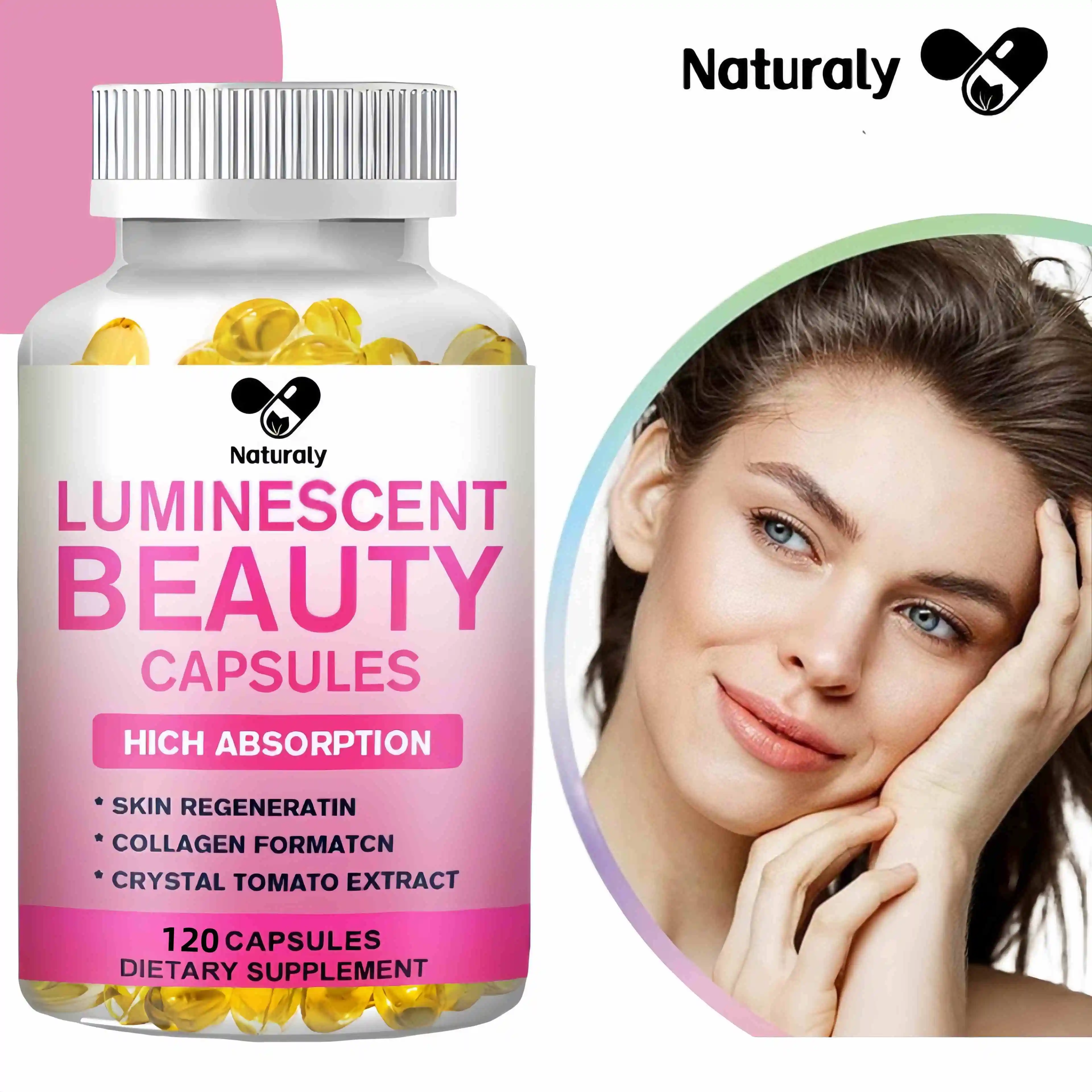 Luminescent Beauty Capsules Whole Body White White Lycopene, Glutathione, Niacinamide, Vitamin E&C, Hydrolyzed Collagen Capsules