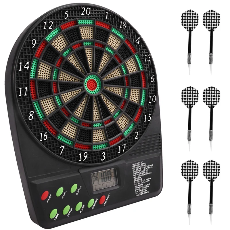 Electronic Dartboard Darts-Game Set Automatic Scoring Dart-Plate Board Sound Prompt Office Family Toys