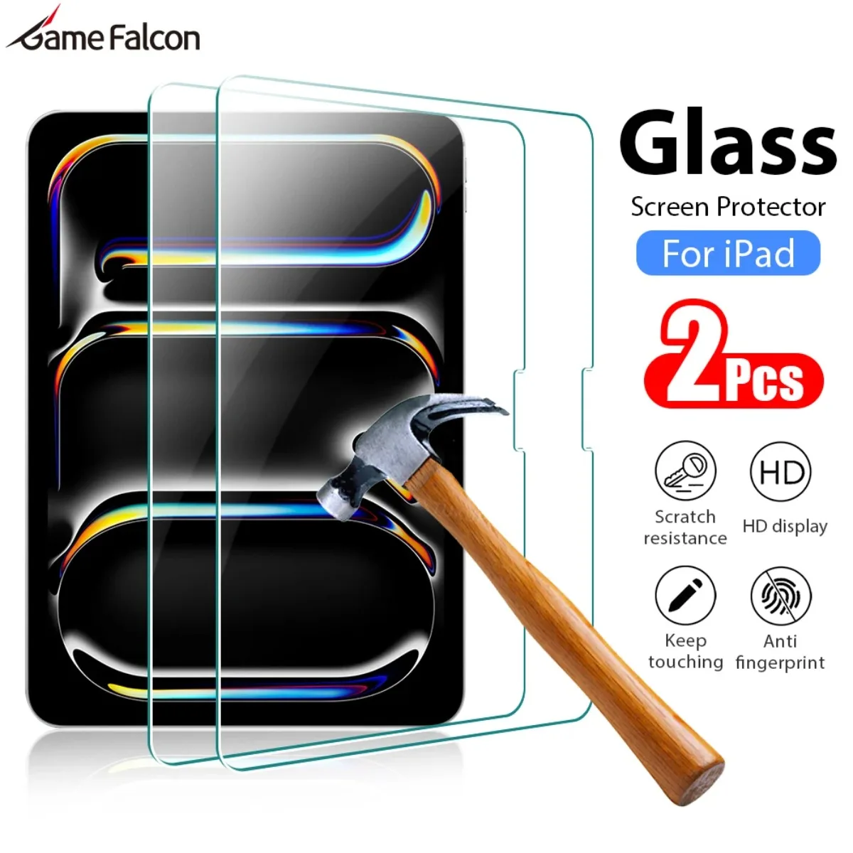 2 Pack Screen Protector for iPad 10/11th Generation 10.9 Inch/Air 11 Inch 2025/2024 [7th/6th/5th/4th Generation, M3/M2] ，Tempered Glass Film for iPad 9th 8th 7th (2021/2020/2019) , Anti-Scratches, High Definition，Case Friendly，Compatible Apple Pencil