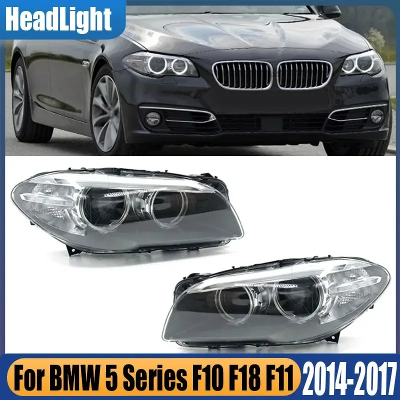 สำหรับ BMW ซีรีส์ 5 F10 F18 ปี 2014-2017 อุปกรณ์ตกแต่งรถยนต์ ไฟหน้าซีนอน HID ไฟหน้า ไฟขับขี่ ไฟเดย์ไลท์อัตโนมัติ ชุดประกอบ
