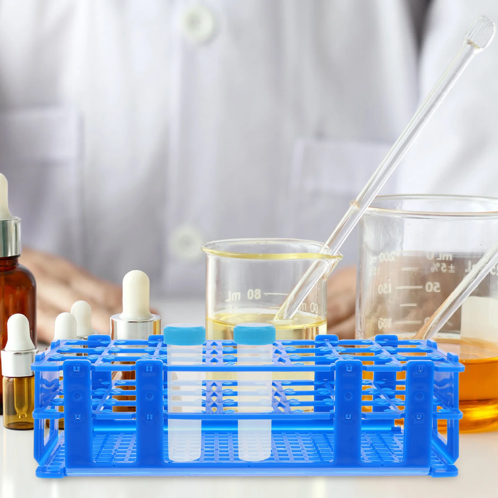 

Tube Rack Reusable Lightweight Lab Organizer For Testing Tubes Storage Holder Plastic Stand Sampling Rack