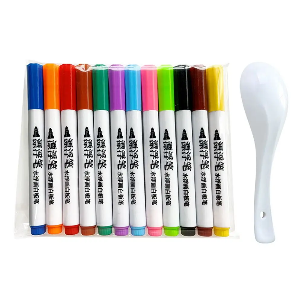 4/8/12 Colors Ceramic Spoon Water Drawing Magic Doodle Pen Colorful Mark Pen Magical Water Painting Pen Whiteboard Markers