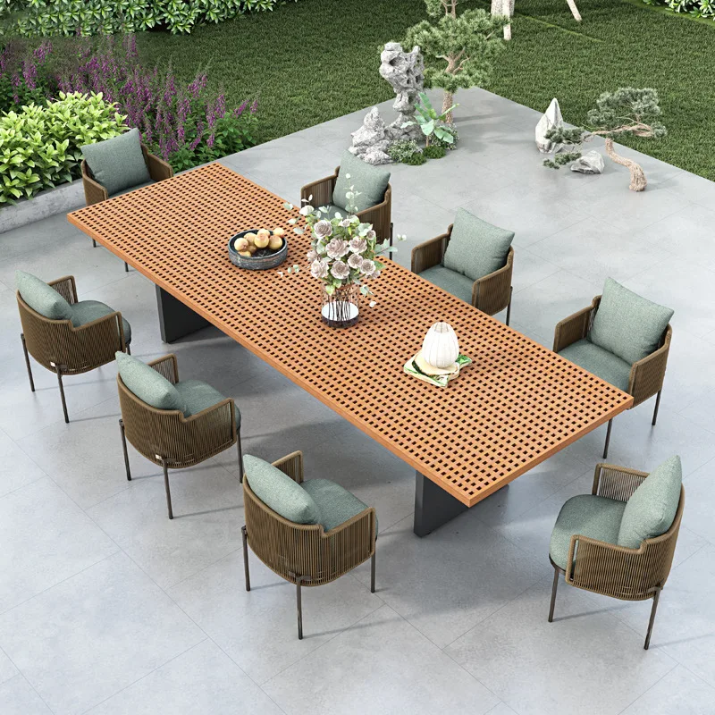 

Customizable Outdoor Leisure Table Hotel Outdoor Rattan Teak Dining Garden Patio Balcony Rattan Chair