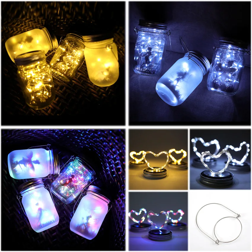 exclusive frosted fairy jar solar mason jar lights; fairy bottle lights; mason lid yard lights decoration.