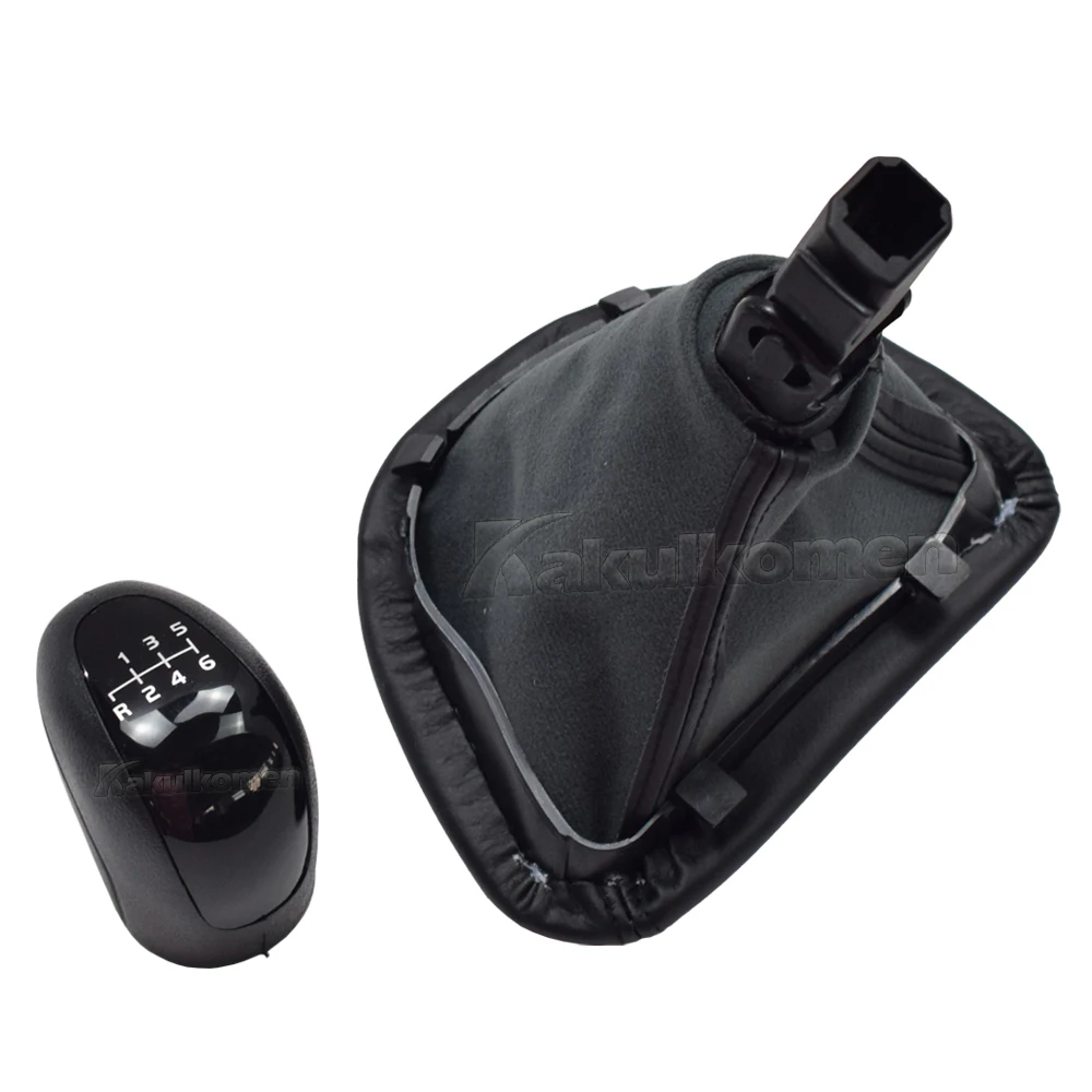 Schaltknauf Schalthebelkopf mit Leder-Manschette für Mercedes Benz Vito Viano W639 2003-2010 Schwarz 6-Gang Schaltgetriebe – Detail 11