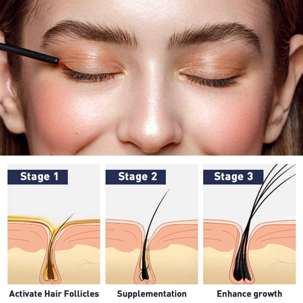 QIBEST Enhancer trattamento del siero per la crescita delle ciglia crescita rapida delle ciglia potente sollevamento allungamento ciglia più spesse