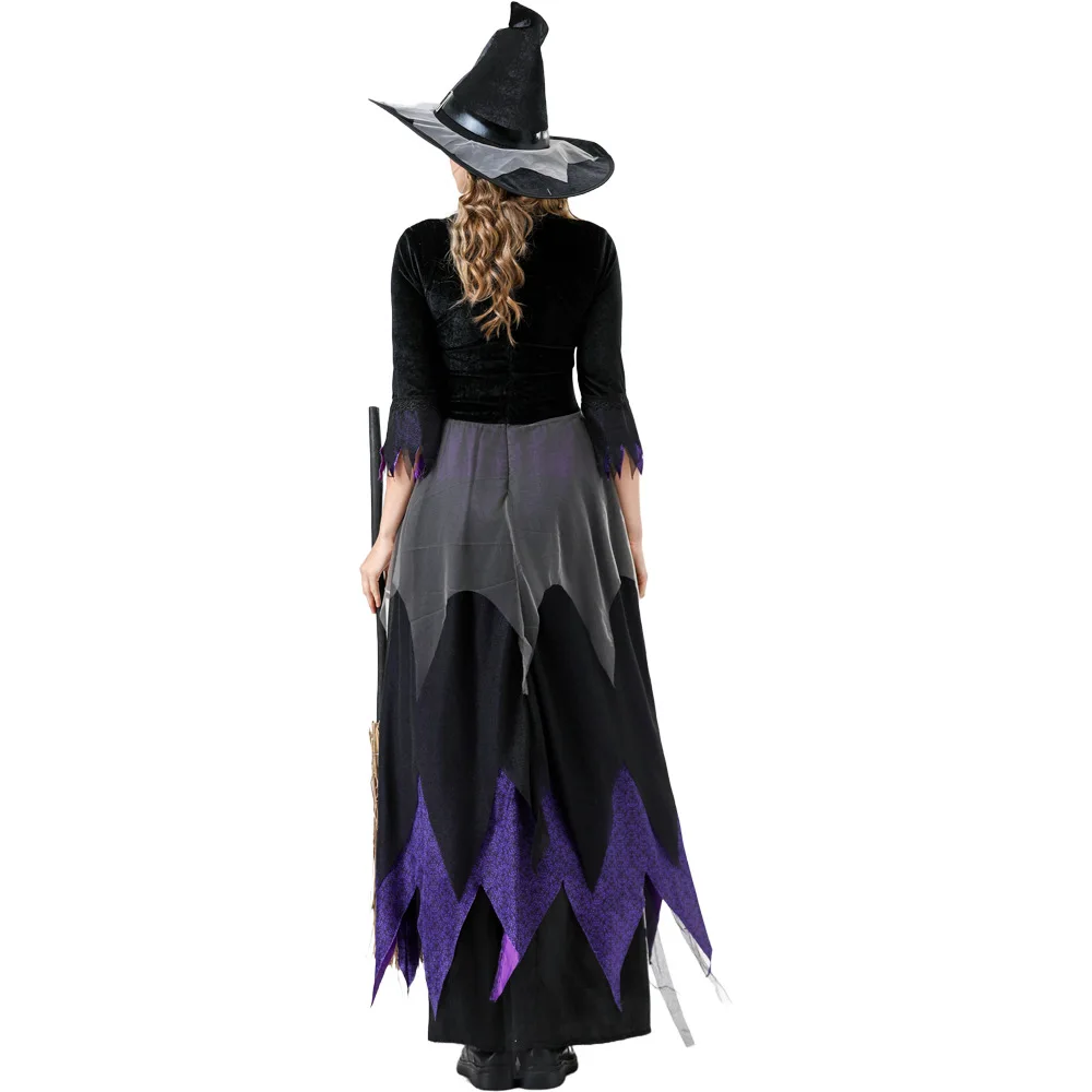Halloween Medieval Vintage Court Witch Rave Party Horror Evil Demon Vampire Fantasia Cosplay Witch Dress