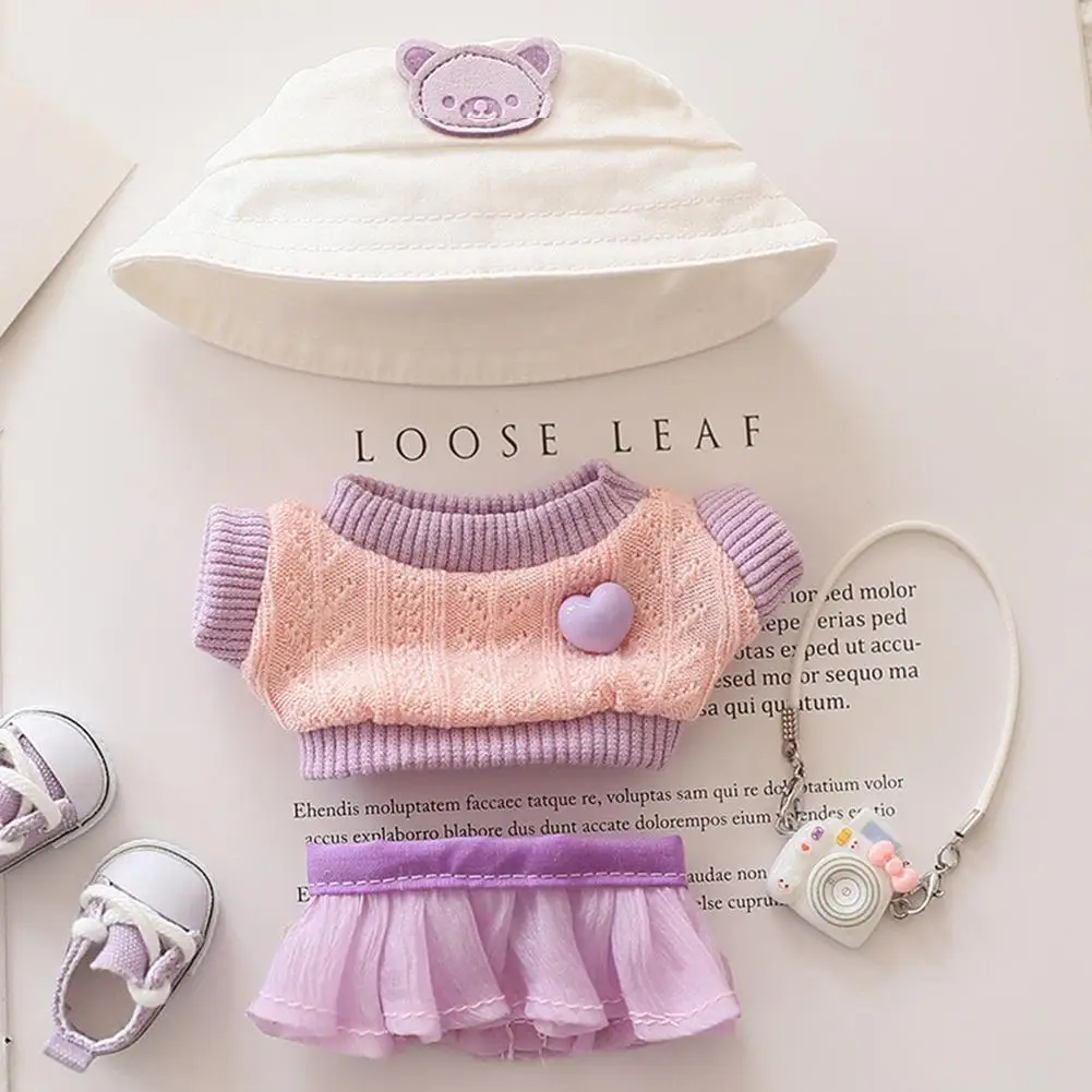 

Sweater & JK Dress Set Fashionable Ropa Outfit for 17cm Vinyl Dolls, Great for Daily Wear