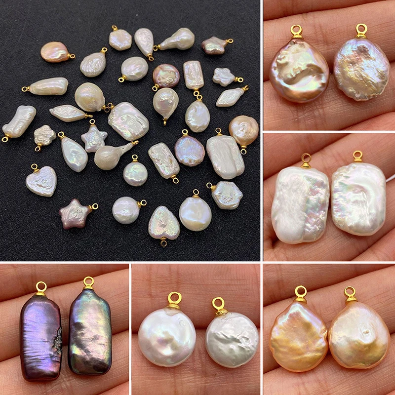 

10pcs/lot DIY Mix Jewelry Accessories Natural freshwater pearl Charms Phone Shell Pendantendant