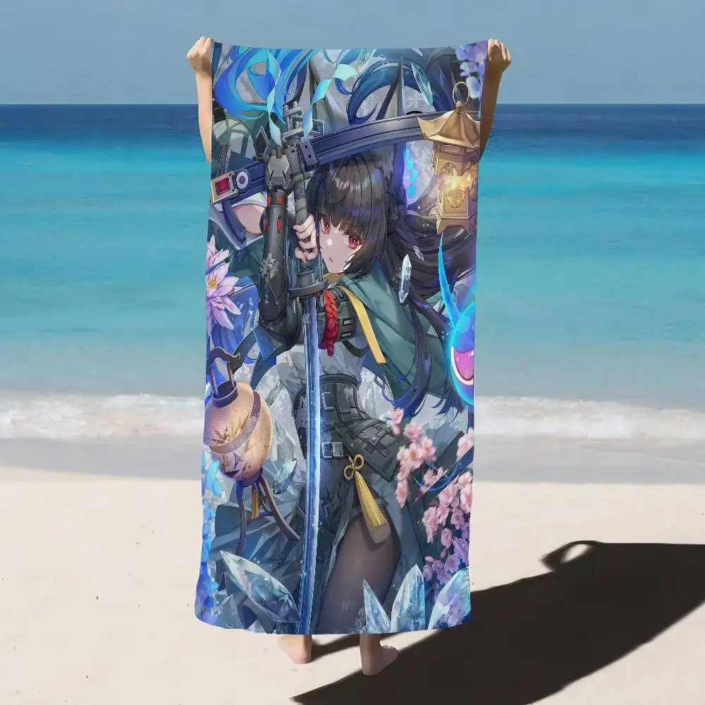 Zenless Zone Zero Hoshimi Miyabi Microfiber Printed Beach Towel Mountain Climbing Yoga Beach Swimming Running Absorbent Soft