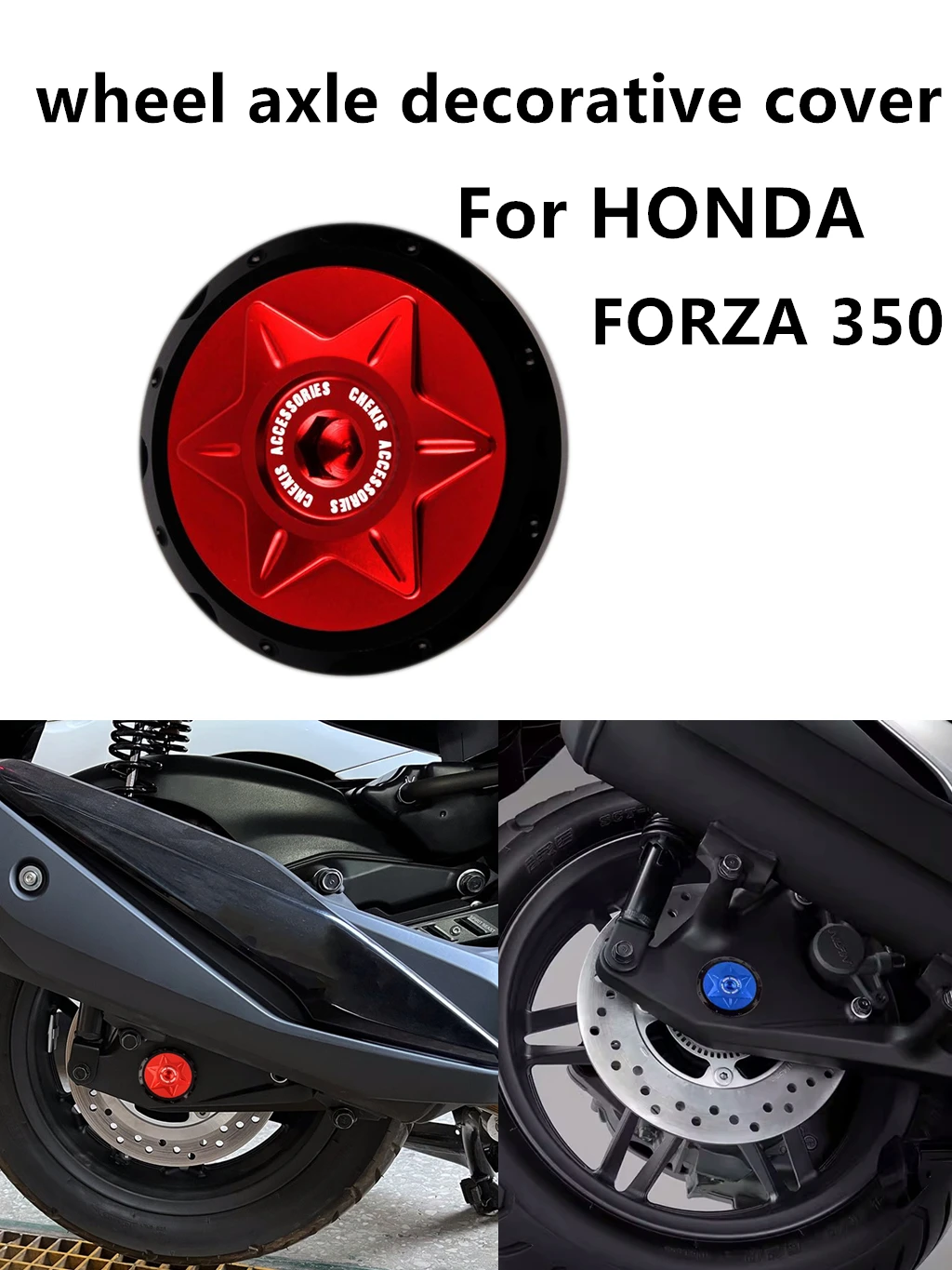 

For Honda Forza 350 300 Forza350 Forza300 NSS 350 Accessories Rear Axle Fork Cap Nut Cover Wheel Axle Slider Screw Accessories