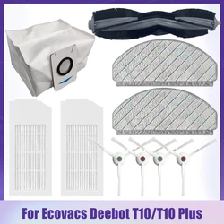 Accesorios para Robot aspirador Ecovacs Deebot T10/T10 Plus, cepillo principal/lateral, bolsa de polvo, filtro Hepa, paño de mopa, repuestos