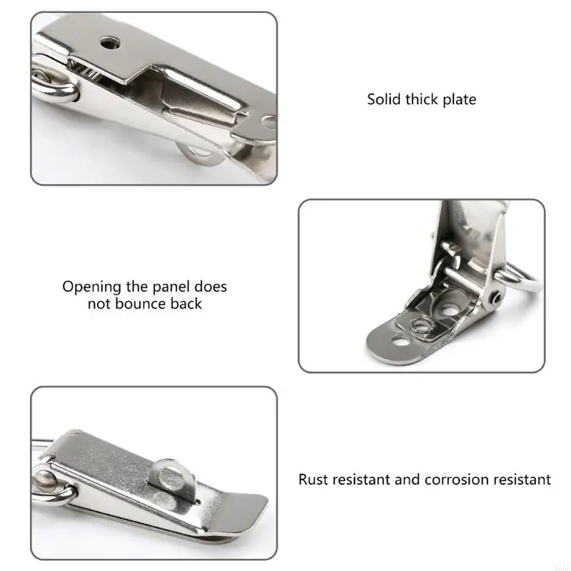 10Pcs Spring Loaded Toggle Latches Catches Clamp Clip Drawer Hasp Clasp Duckbill Buckles for Tool Box, Trunk, Case, Chest A0KF