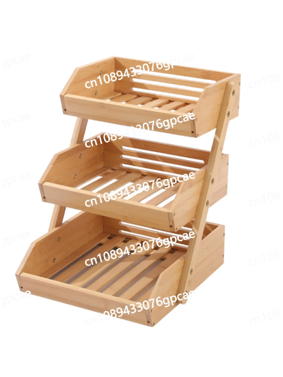 Fancy Bamboo Storage Basket Fruit Bread Rack Snack Storage Basket Kitchen Rack Seasoning Rack Countertop Storage