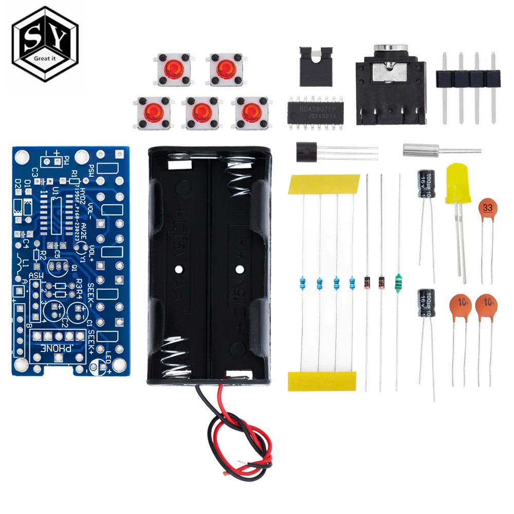 BAISHUN  DIY Electronic Kits Wireless Stereo FM Radio Receiver Module PCB 76MHz-108MHz DC 1.8V-3.6V