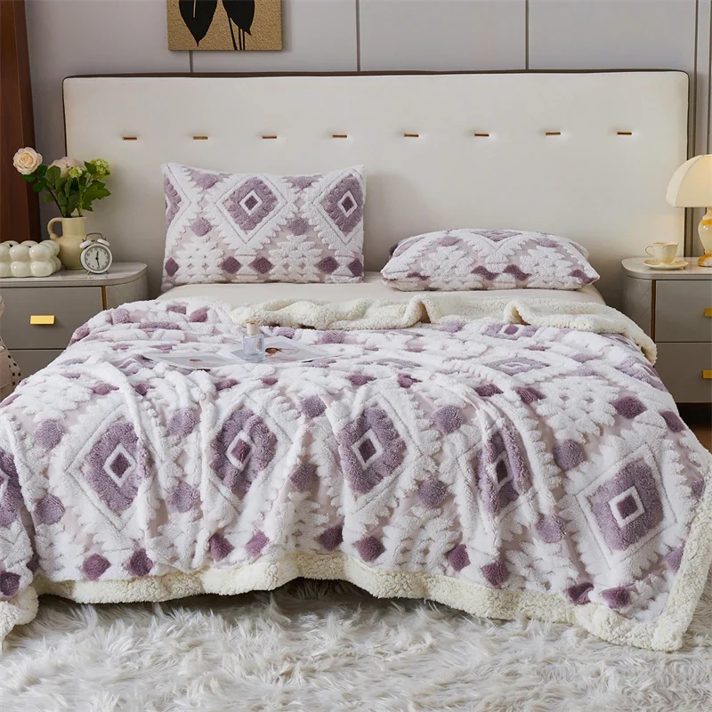 Bohemia Warmth Thickened Jacquard Blanket Autumn Winter Creative Geometric Pattern Sofa Blankets Keep Warm Plush Nap Comforter