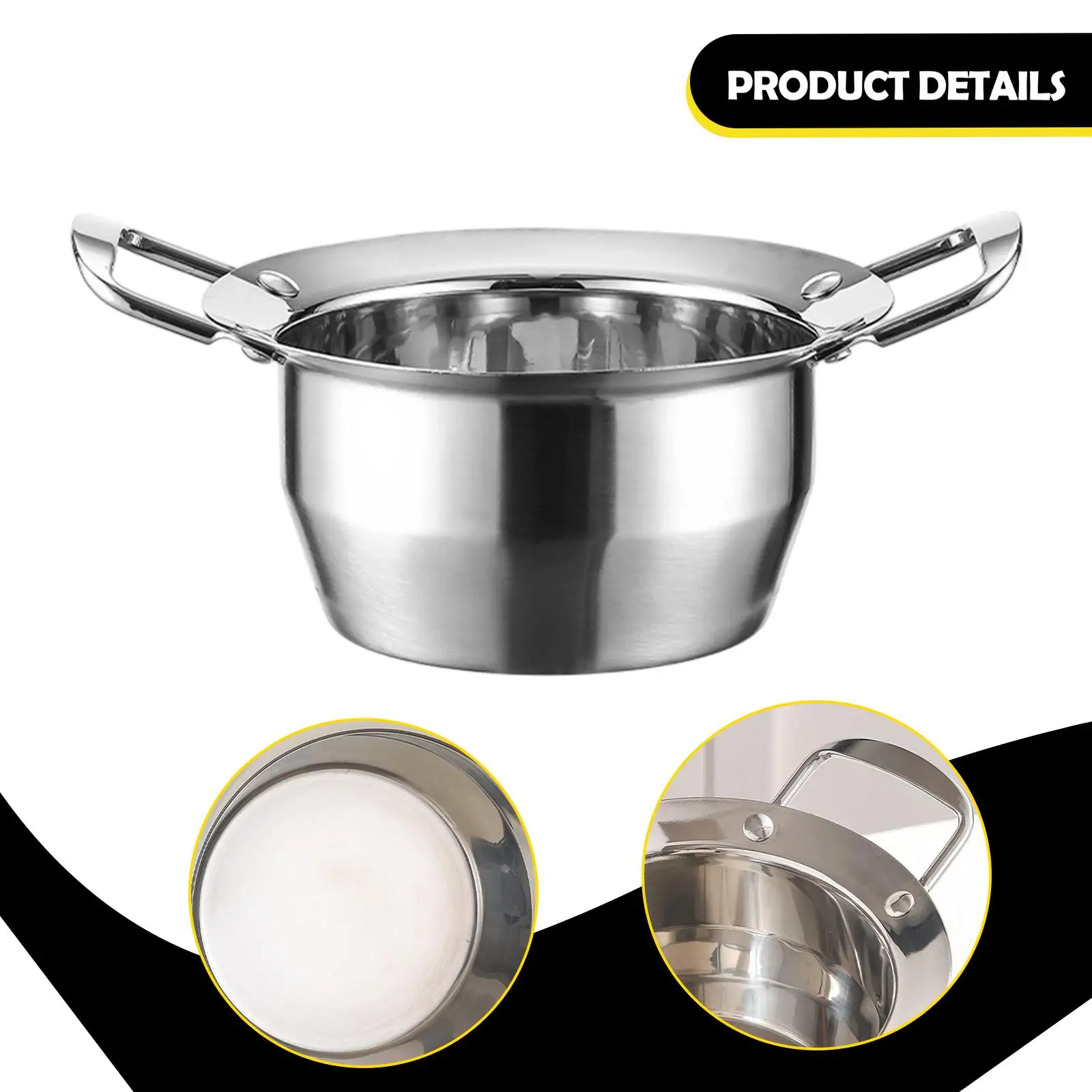 Stainless Steel Mini Hot Pot Cooker, Soup Cookware, Ramen Pot for Kitchen view 3