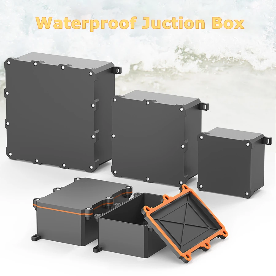 IP68 Waterproof Electrical Juction Box PC Antiflaming Black Enclosure To Protect Underground Light Circuit Board Protection Case