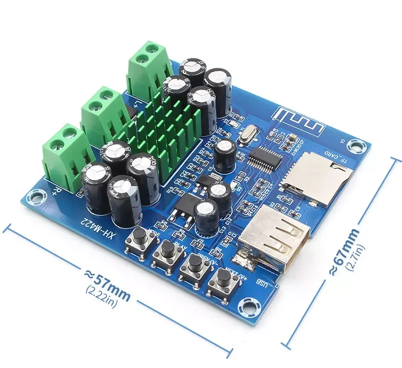 XH-M422 TPA3116D2 amplificatori scheda integrata U disk TF Player Amp Boards Dual Channels 50W * 2 DC12V-24V