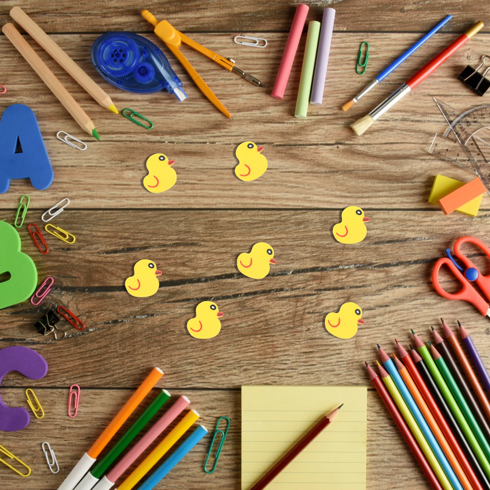 

50Pcs Mini Erasers Adorable Duck Shape Soft Erasers Bulk for School Student Study Supplies Miniature Eraser