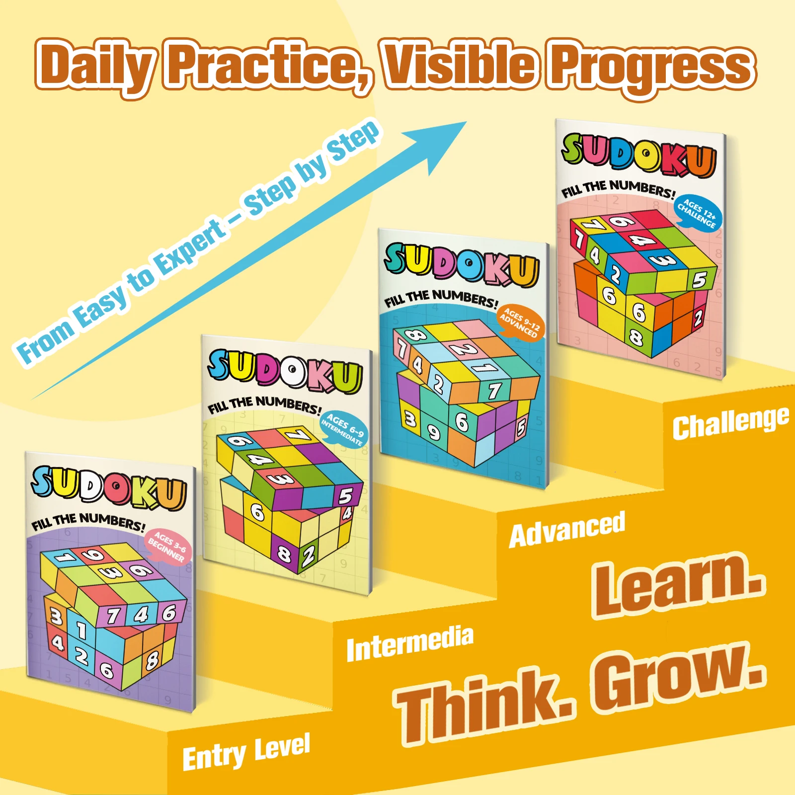 Fun Sudoku activity book, number reasoning and logic training, brain games workbook, boost focus and thinking skills