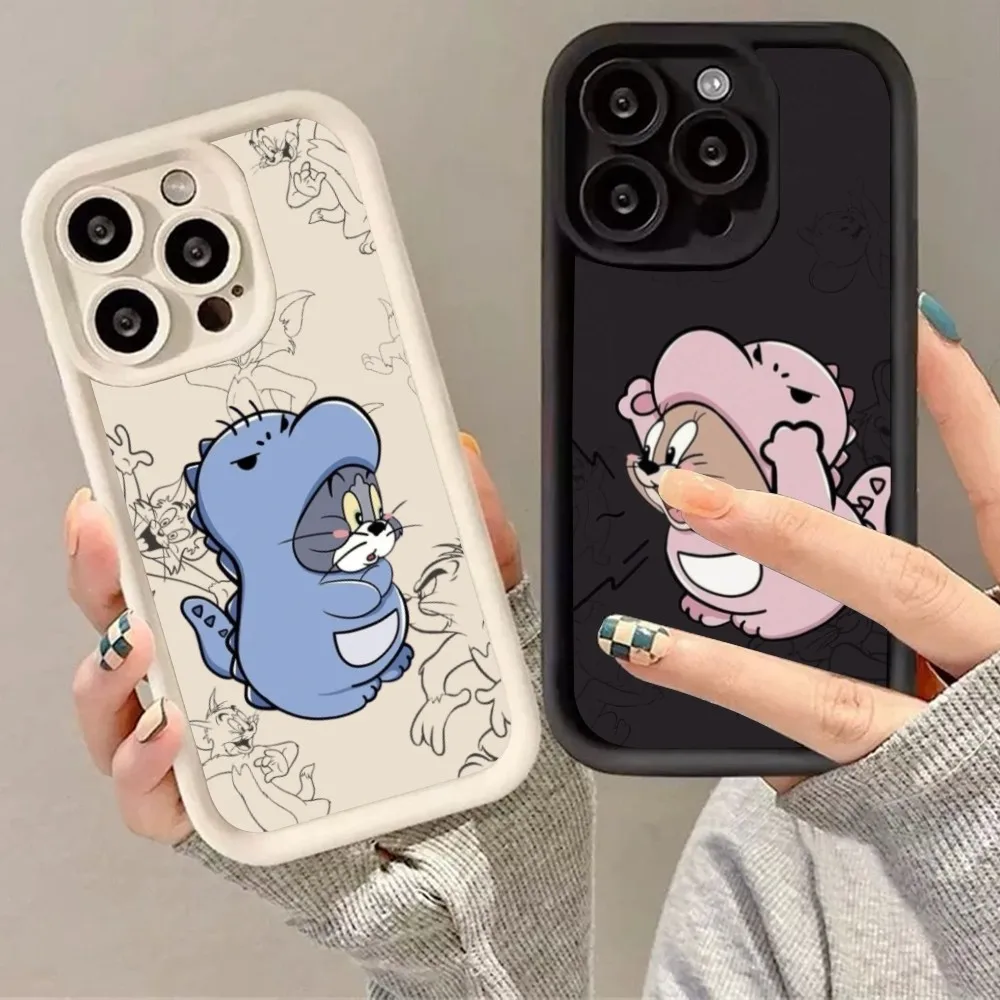 AniME T-Tom And J-Jerry Kawaii Phone Case Leather Comfortable Feel And Good Quality For 14 15 16 Promax 12 Phone Case IPhone 13