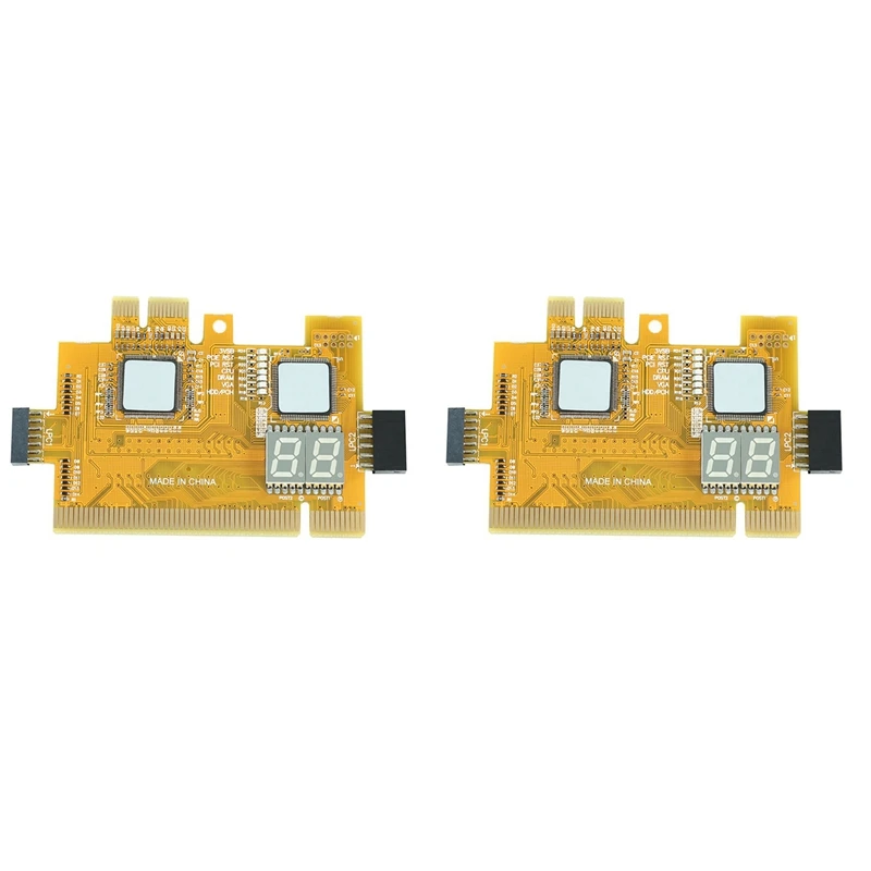 

2X Detect Tool PCI-E LPC Multi Use Diagnostic Card Laptop Desktop Test Post LED Indicator PC Motherboard Debug Analyzer