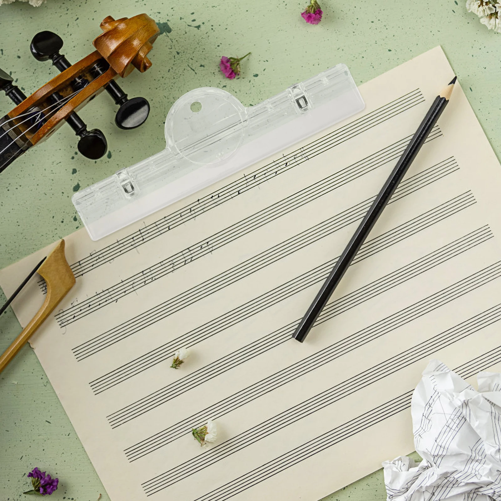 

2pcs Clear Acrylic Sheet Clips Transparent Page Holders For Piano Guitar Music Stand Multiple Pages Secure Fit Portable Design