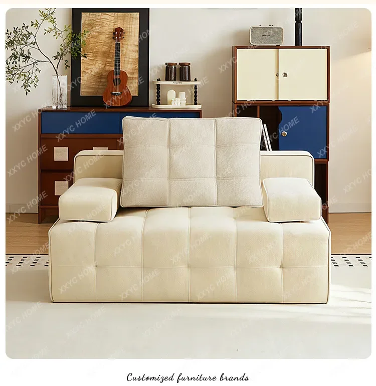 Vacuum compression sofa pure sponge box roll bag straight row chenille living room small apartment fabric sofa