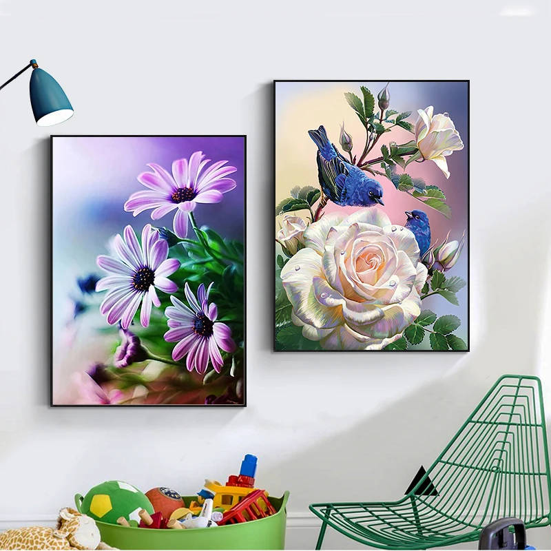 YOUQU DIY Flower Diamond Painting Mosaic Diamond Embroidery Full Square/round Rhinestone Painter Home Decoration Gift