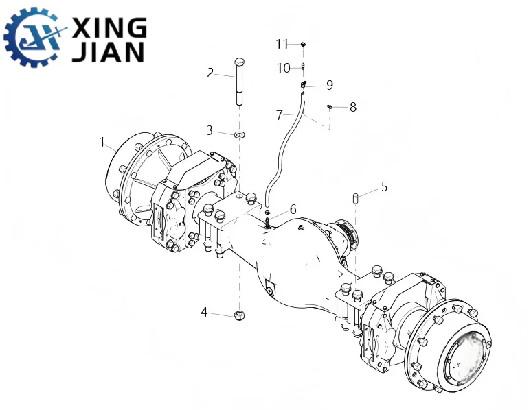 Drive Axle Final Drive Assembly Main Reducer Compatible with XCMG ZL50 ZL50GV Wheel Loader Durable Long Service Life