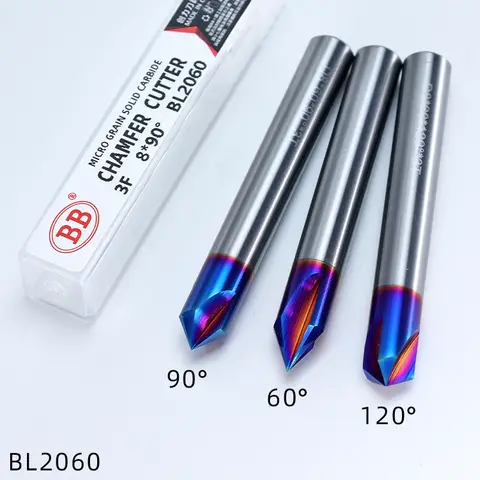 BB 모따기 밀링 커터 초경 코너 카운터싱크 모따기 밀 디버링 가장자리 V 그루브 라우터 60 90 120 학위 2 3 플루트
