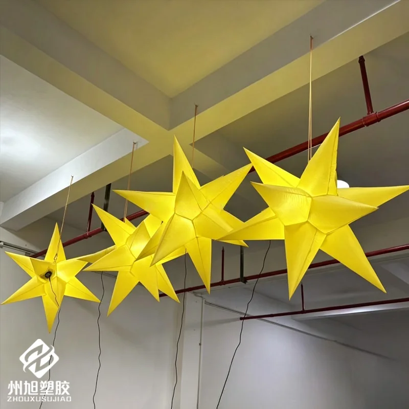 Inflatable stars hanging decorative items, indoor ceiling decorations, Christmas, wedding, Ramadan party and mall decorations