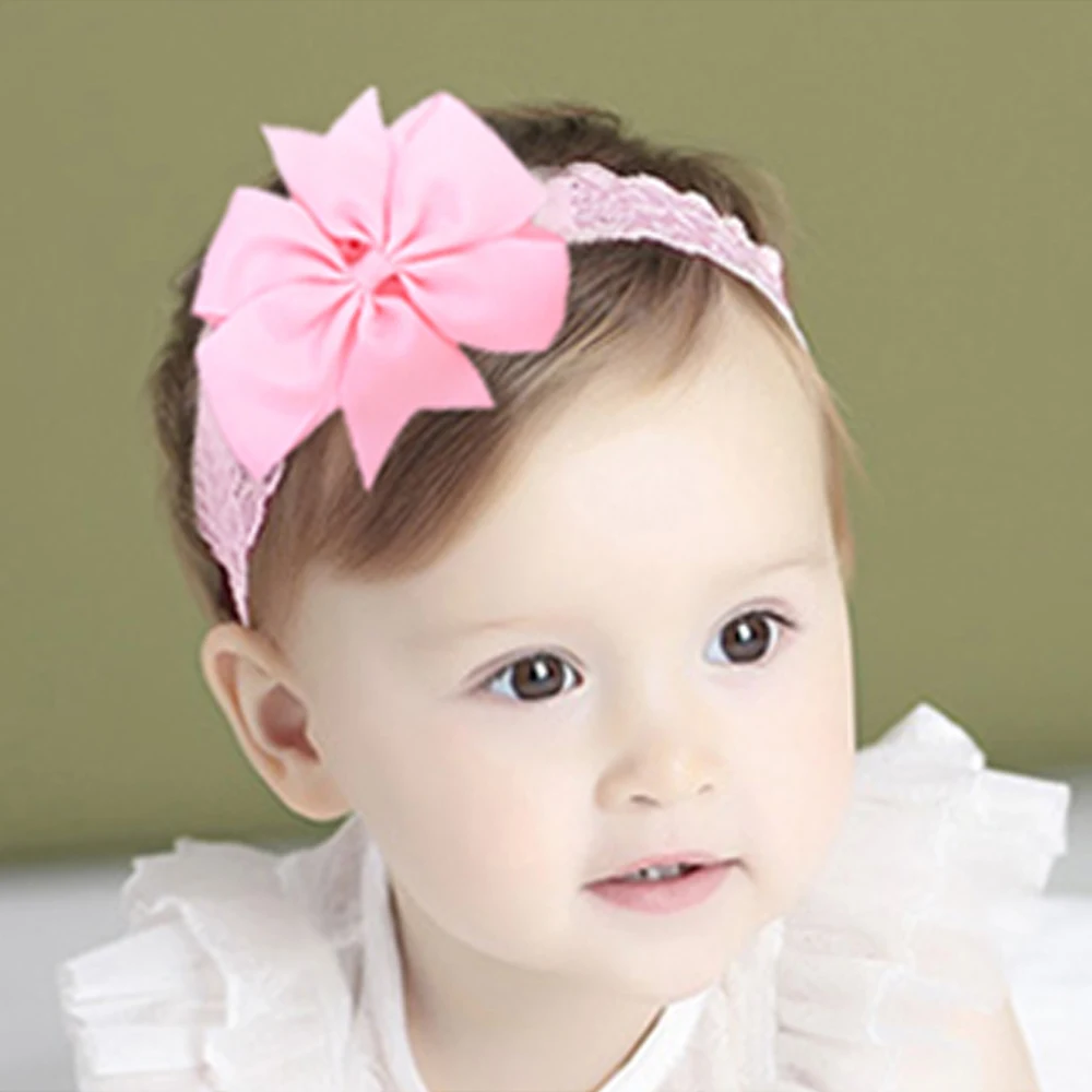 1 Piece Solid Bow Headband for Cute Girl Boutique Handmade Stretch Hairband Turban Headwear Kids Baby Hair Accessories Wholesale