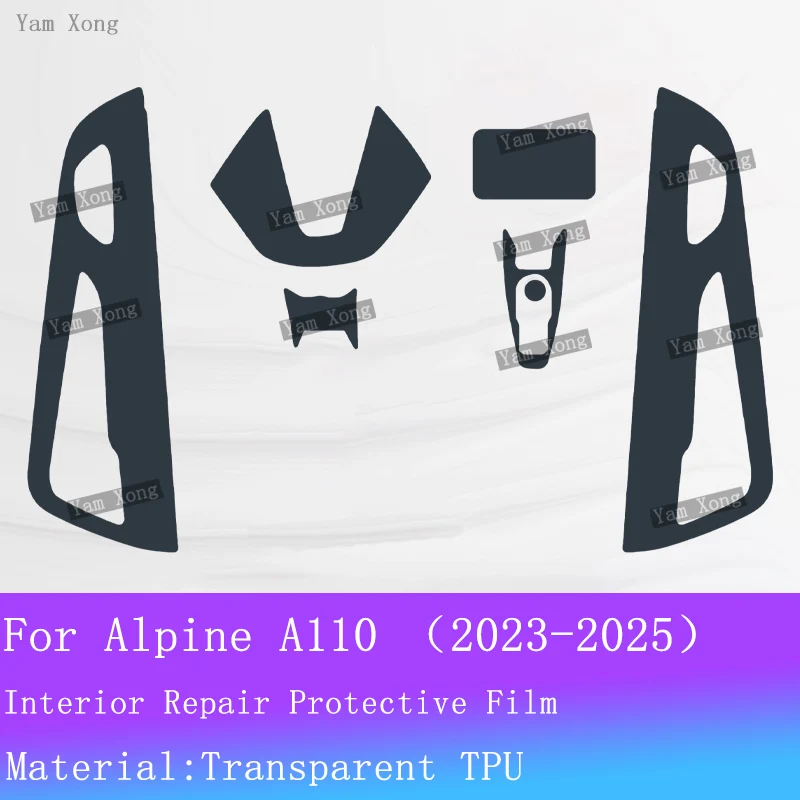 For Alpine A110 Car Full Set Interior Film LED Screen Transparent TPU Protective Film Gear Panel Navigation Anti-Scratch Film