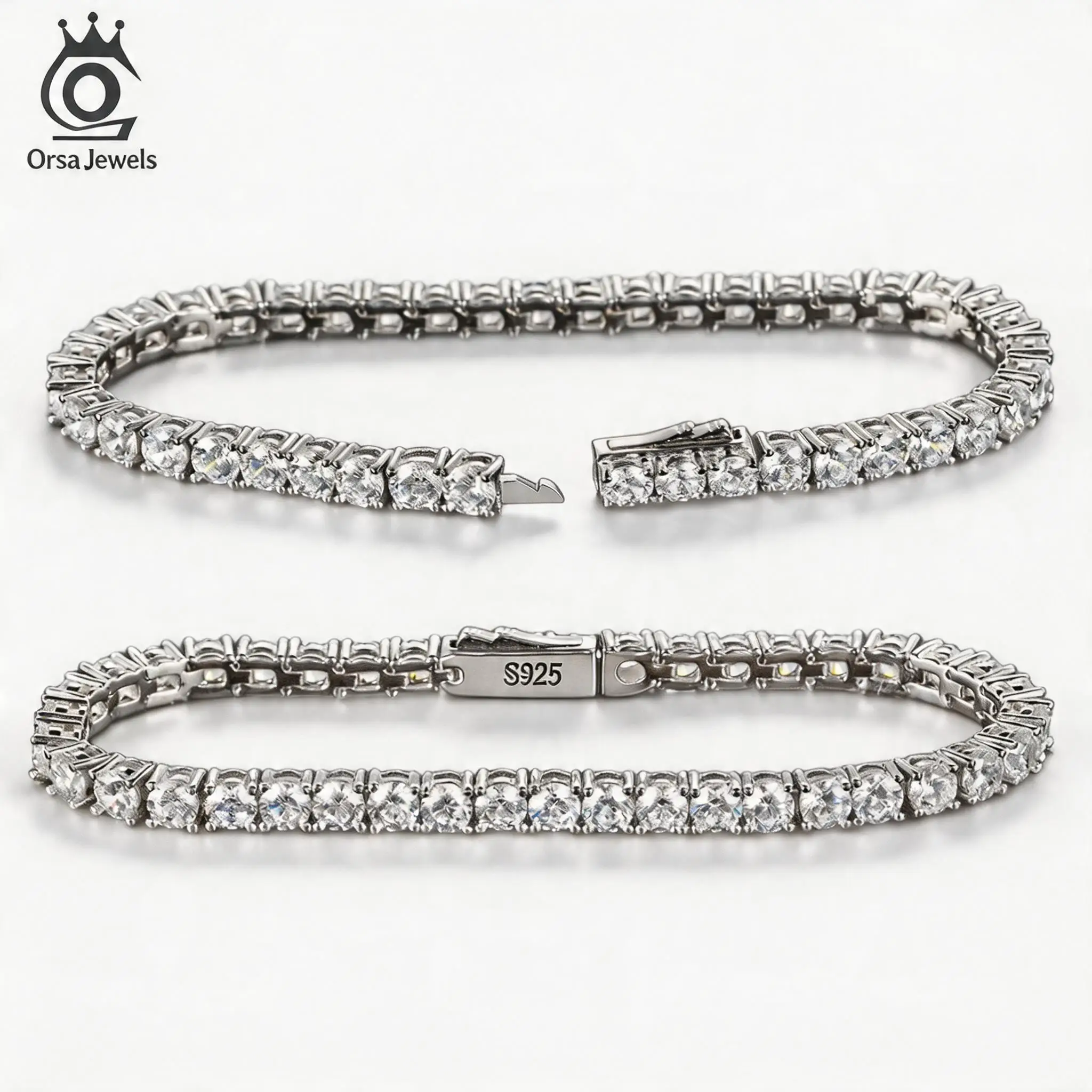 

925 Sterling Silver Tennis Chain Bracelet for Men & Women, Handmade High-End Moulding Process