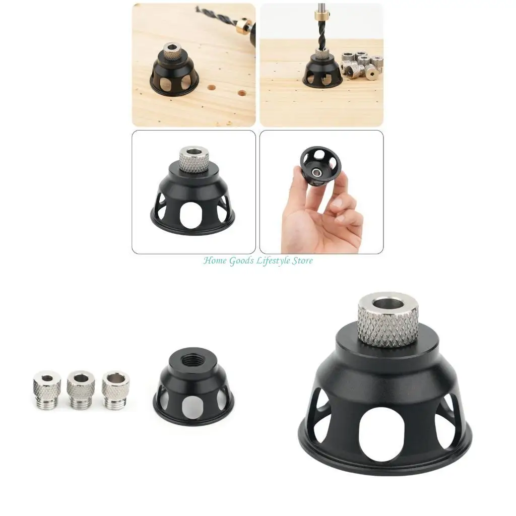 

E74E Vertical Drill Guide Positioner Straight Carpentry Hole Puncher Locator Jig
