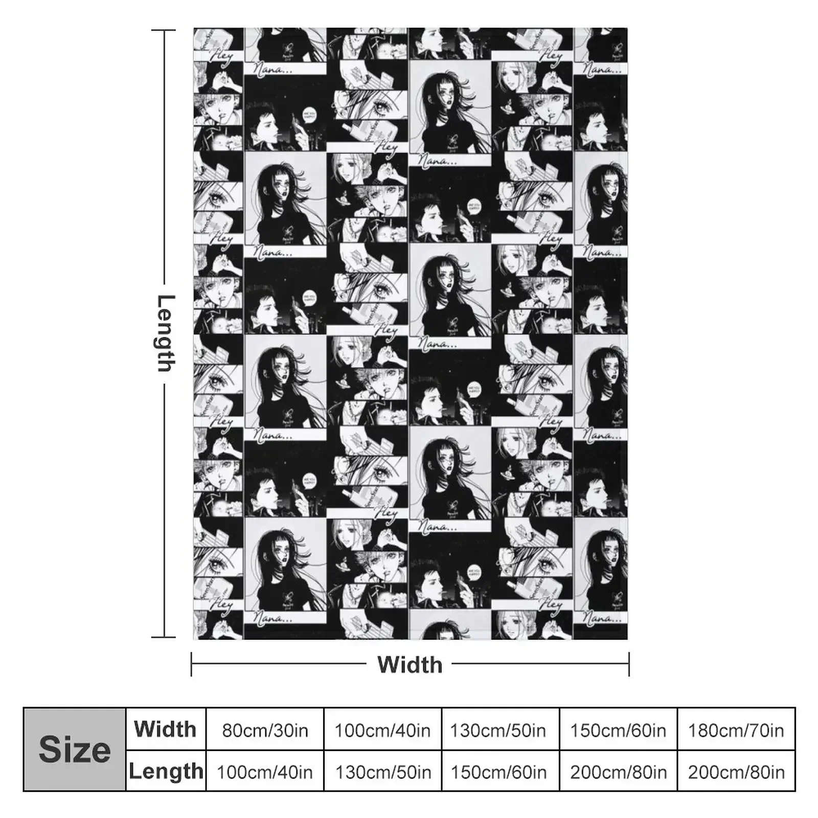 Hey Nana (High Quality) | Ai Yazawa Throw Blanket Flannel Fabric Custom anime Hairy sofa bed Plaid Blankets