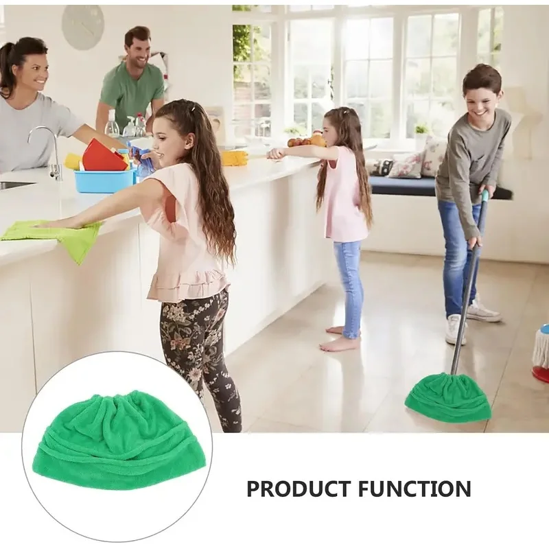 Multi Function Coral Velvet Broom Cover Cloth Floor Mop With Reusable Microfiber Absorbent Mop Household Cleaning Random color
