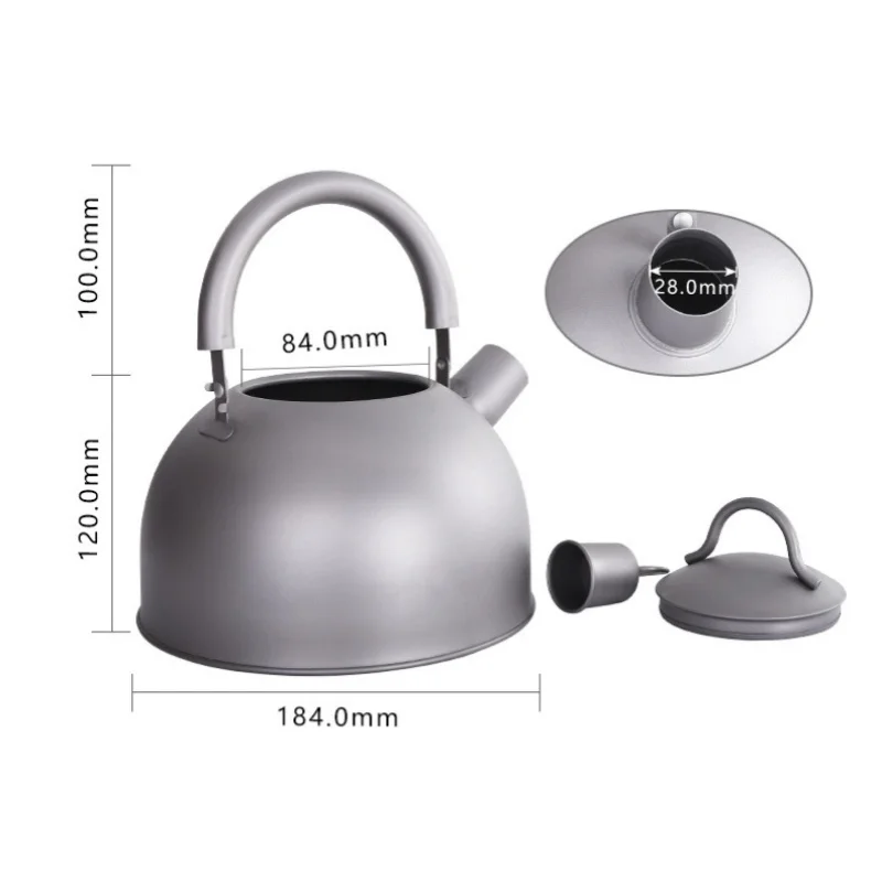 Imagem -03 - Pure Titanium Ebulição Chaleira Outdoor Portátil Tea Pot Coffee Pot Camping Pesca Campinghikingand Piqueniques