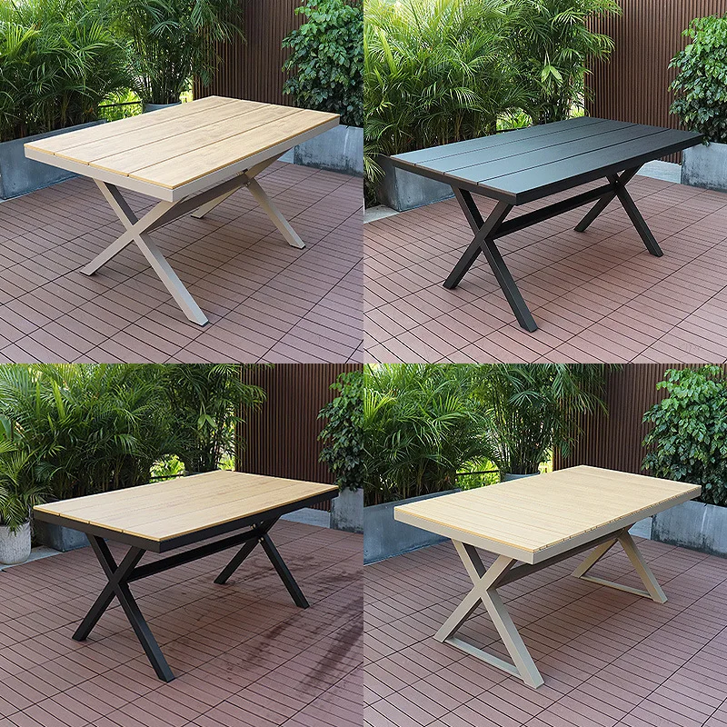Outdoor plastic wood tables and chairs sitting area reception and negotiation single table outdoor open-air milk tea shop cafe c