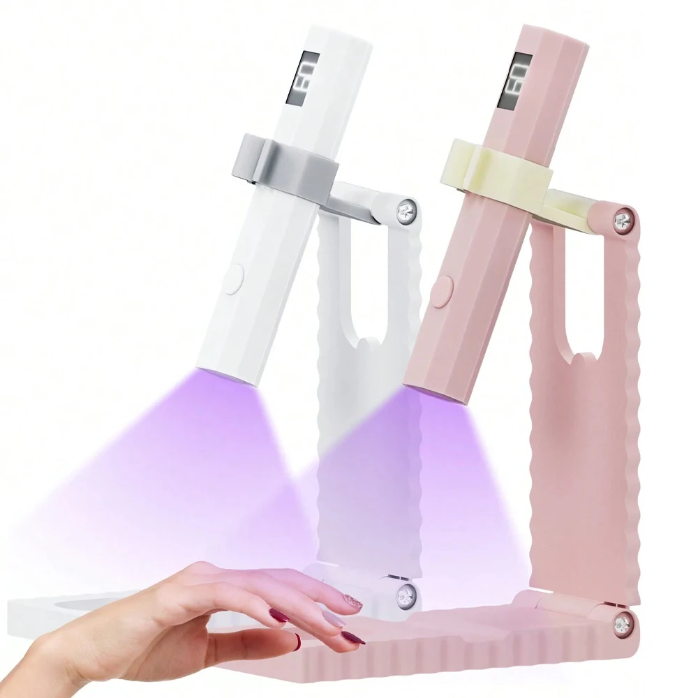 LINMANDA Minicure Handheld UV Light for Gel Nails Portable UV Nail Lamp Rechargeable LED Nail Lamp for Nails Art Desk Stand