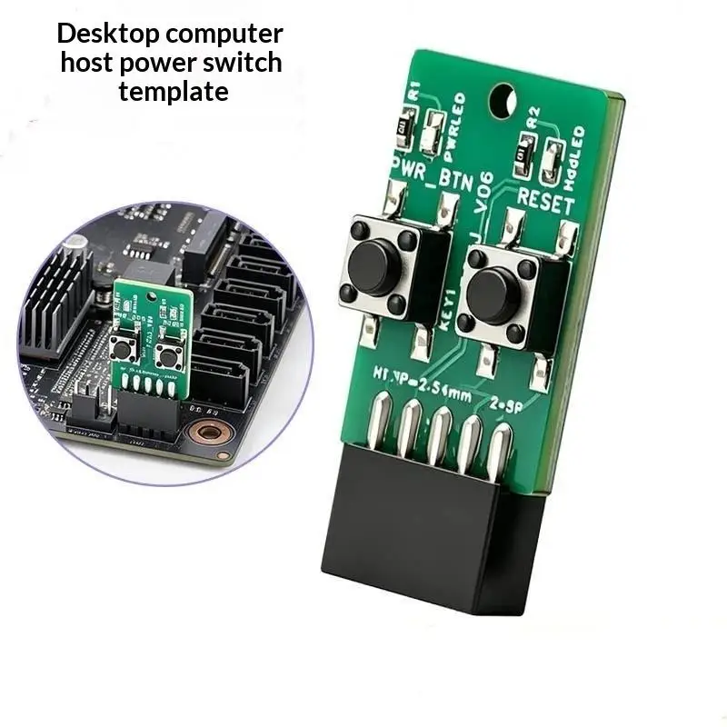 1/3Pcs PC Power Reset Switch External Module 9Pin Motherboard Header With LED HDD Indicator For Computer Case DIY Repair