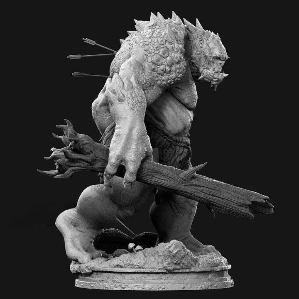 High-precision Printed Resin Unpainted Kit of Giant Orc, Split Into Separate Parts
